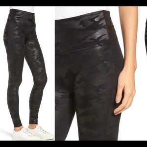 Spank Faux Leather Camo Leggings